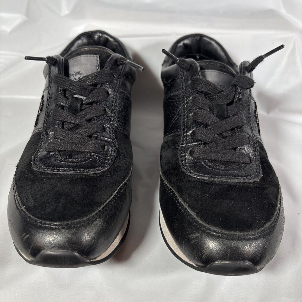 Coach Raylen Sneakers (Women’s 5.5B) Black Leather / Suede Athletic Shoes - Picture 3 of 7